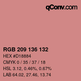 Color code: RGB 209 136 132 | qconv.com