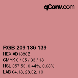 Color code: RGB 209 136 139 | qconv.com