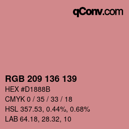 Color code: RGB 209 136 139 | qconv.com