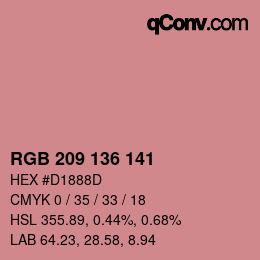 Color code: RGB 209 136 141 | qconv.com