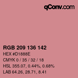 Color code: RGB 209 136 142 | qconv.com