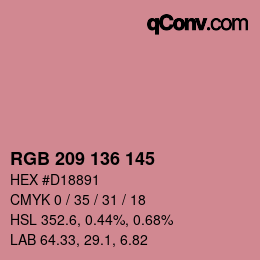 Color code: RGB 209 136 145 | qconv.com