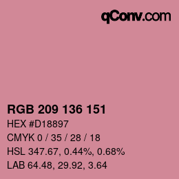 Color code: RGB 209 136 151 | qconv.com