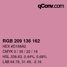 カラーコード: RGB 209 136 162 | qconv.com