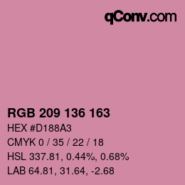 Color code: RGB 209 136 163 | qconv.com
