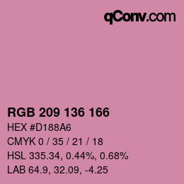 カラーコード: RGB 209 136 166 | qconv.com