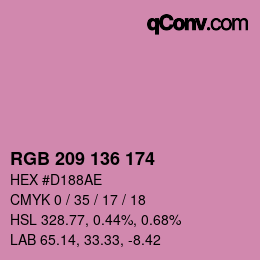 Color code: RGB 209 136 174 | qconv.com