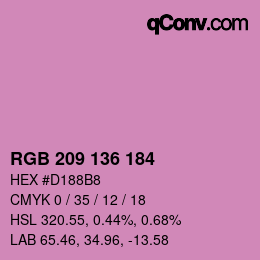 Color code: RGB 209 136 184 | qconv.com