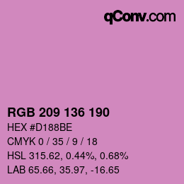 Color code: RGB 209 136 190 | qconv.com