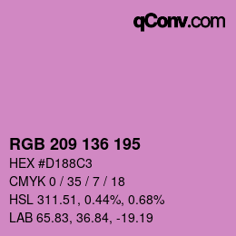 Color code: RGB 209 136 195 | qconv.com