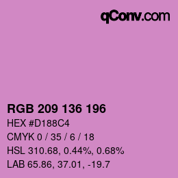 Color code: RGB 209 136 196 | qconv.com