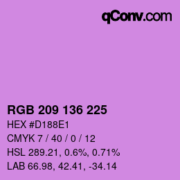 Color code: RGB 209 136 225 | qconv.com