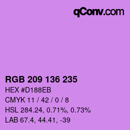 カラーコード: RGB 209 136 235 | qconv.com