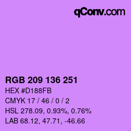 Color code: RGB 209 136 251 | qconv.com
