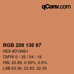 Color code: RGB 209 136 97 | qconv.com