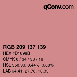 Código de color: RGB 209 137 139 | qconv.com