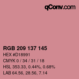 Código de color: RGB 209 137 145 | qconv.com