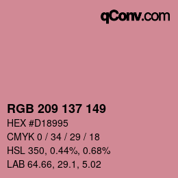 カラーコード: RGB 209 137 149 | qconv.com