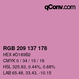 Color code: RGB 209 137 178 | qconv.com