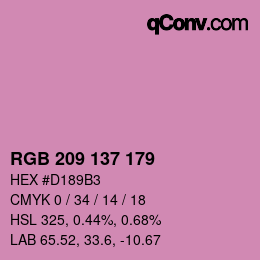 Color code: RGB 209 137 179 | qconv.com