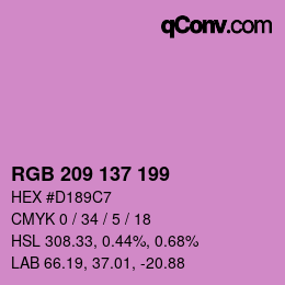Color code: RGB 209 137 199 | qconv.com