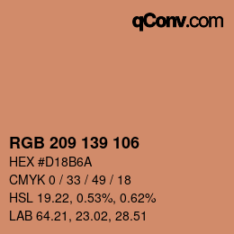 Color code: RGB 209 139 106 | qconv.com