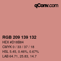 Color code: RGB 209 139 132 | qconv.com