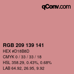 Código de color: RGB 209 139 141 | qconv.com