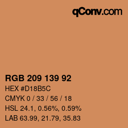 カラーコード: RGB 209 139 92 | qconv.com