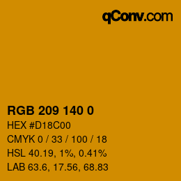 Color code: RGB 209 140 0 | qconv.com