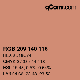 カラーコード: RGB 209 140 116 | qconv.com