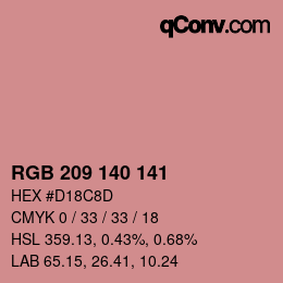 颜色代码: RGB 209 140 141 | qconv.com