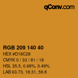 カラーコード: RGB 209 140 40 | qconv.com