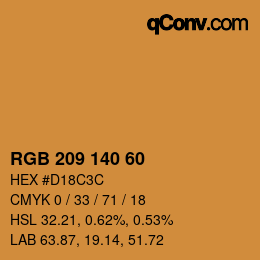 カラーコード: RGB 209 140 60 | qconv.com