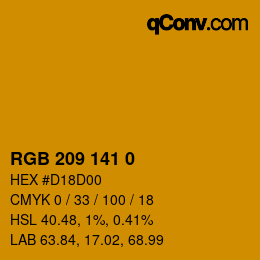 颜色代码: RGB 209 141 0 | qconv.com