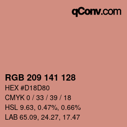 Color code: RGB 209 141 128 | qconv.com