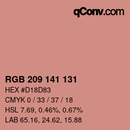 カラーコード: RGB 209 141 131 | qconv.com