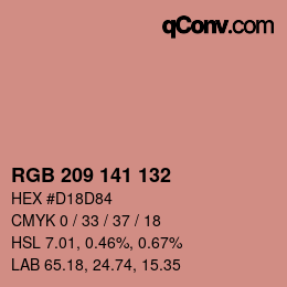 Color code: RGB 209 141 132 | qconv.com