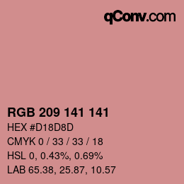 Color code: RGB 209 141 141 | qconv.com