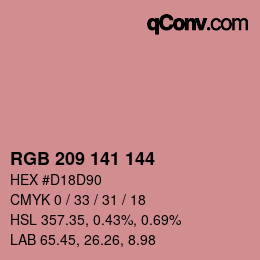 Color code: RGB 209 141 144 | qconv.com