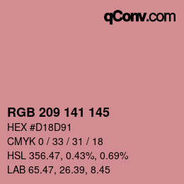 Color code: RGB 209 141 145 | qconv.com