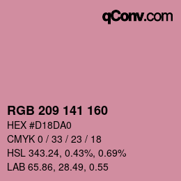 Color code: RGB 209 141 160 | qconv.com