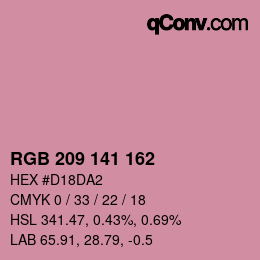 Color code: RGB 209 141 162 | qconv.com