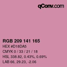 Color code: RGB 209 141 165 | qconv.com