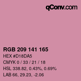 カラーコード: RGB 209 141 165 | qconv.com