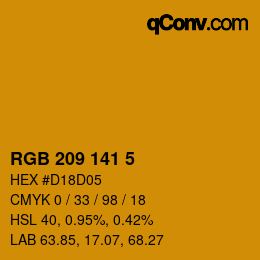 颜色代码: RGB 209 141 5 | qconv.com