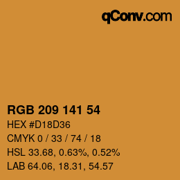 Color code: RGB 209 141 54 | qconv.com