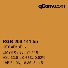 カラーコード: RGB 209 141 55 | qconv.com