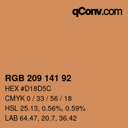 颜色代码: RGB 209 141 92 | qconv.com