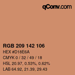 Color code: RGB 209 142 106 | qconv.com